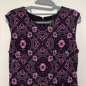 Vince Camuto midi dress geometric floral pattern